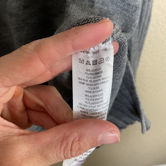 French‎ Connection Womens Small Oversized Knit Long sleeve V-Neck Sweater Gray - Picture 5 of 5